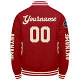 Custom Red Cream Varsity Jackets for Men Women Youth Personalized Letterman Jackets