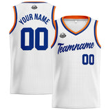 Custom Stitched Basketball Jersey for Men, Women  And Kids White-Royal-Orange