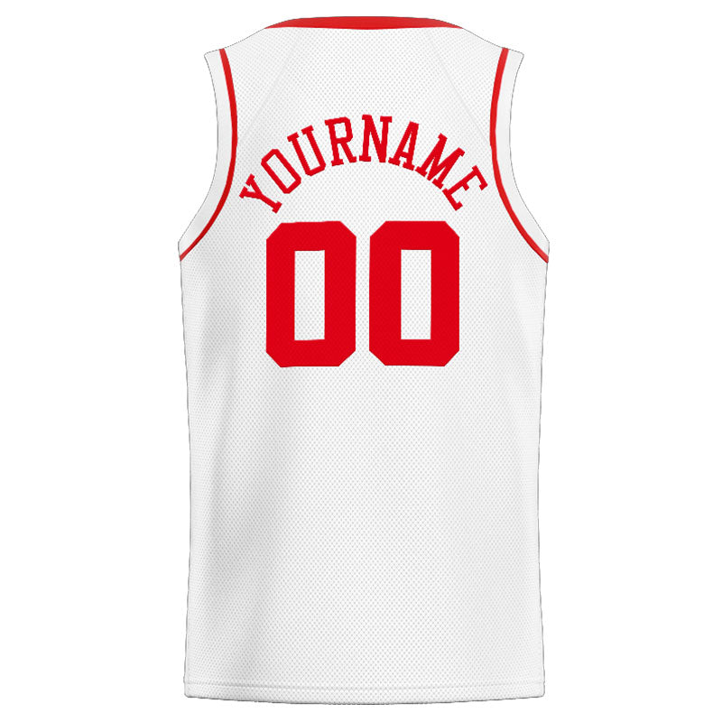 Custom Stitched Basketball Jersey for Men, Women And Kids White-Red