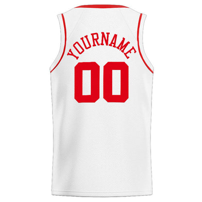 Custom Stitched Basketball Jersey for Men, Women And Kids White-Red