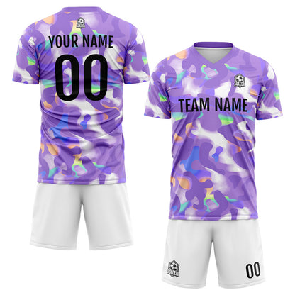 Custom Soccer Uniform Jersey Kids Adults Personalized Set Jersey Gorgeous&Lavender