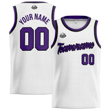 Custom Stitched Basketball Jersey for Men, Women  And Kids White-Purple-Black