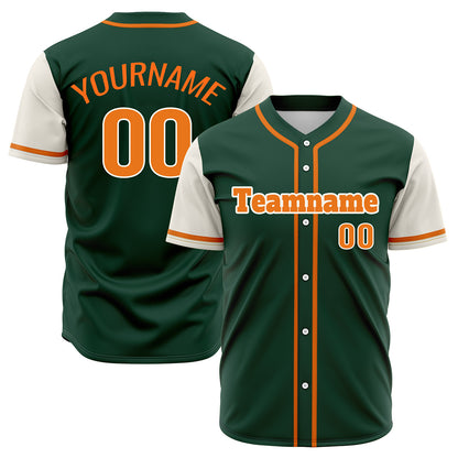 Custom Dark Green Off White Hip Hop Baseball Jersey Stitched Printed - Personalized Name Number Shirts #BB-0919-0056