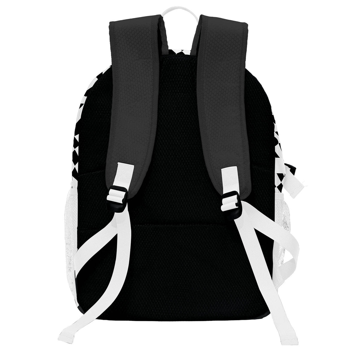 Custom Black White Basketball Soccer Backpack Personalized Player Names Numbers Team Logo #BB-0919-0001