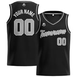 Custom Stitched Basketball Jersey for Men, Women  And Kids Black-Gray