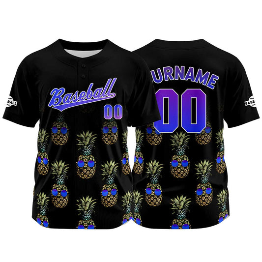 Custom Black Baseball Jersey Print Personalized Name, Number and Logo