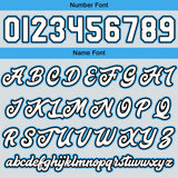 Custom Light Gray Blue Varsity Jackets for Men Women Youth Personalized Letterman Jackets
