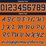 Custom Navy Orange Hoodie Personalized Mens Pullover Hoodie Printed Team Name Number Logo for Women