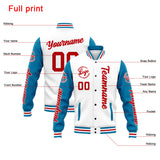 Custom Varsity Jacket Letterman jacket for Men, Women and Youth Blue White Red