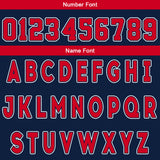 Custom Navy Red Reversible Basketball Suit for Adults and Kids Personalized Jersey