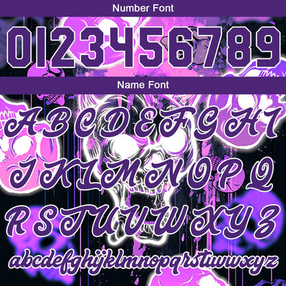 Custom Blurred Skeleton & Purple Varsity Jacket for Men Women and Youth with Personalized Letterman Jacket