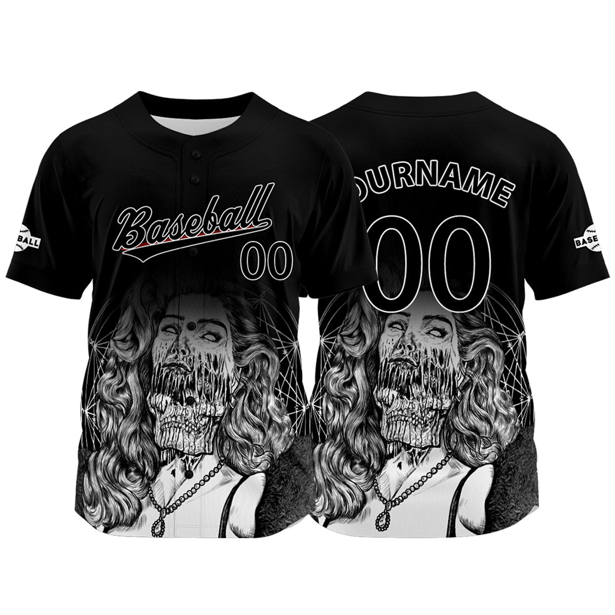 Custom Black Baseball Jersey Print Personalized Name, Number and Logo