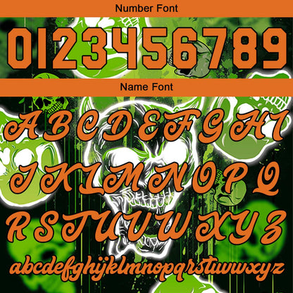 Custom Blurred Skeleton & Green Varsity Jacket for Men Women and Youth with Personalized Letterman Jacket