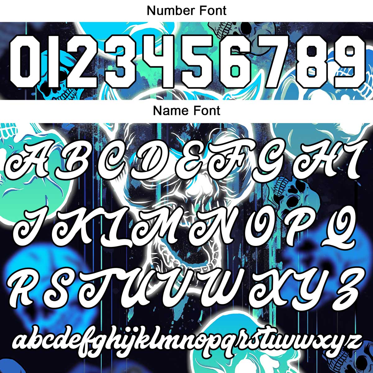 Custom Blurred Skeleton & Blue Varsity Jacket for Men Women and Youth with Personalized Letterman Jacket