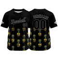 Custom Black Baseball Jersey Print Personalized Name, Number and Logo
