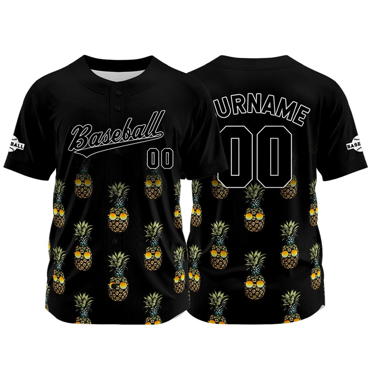 Custom Black Baseball Jersey Print Personalized Name, Number and Logo