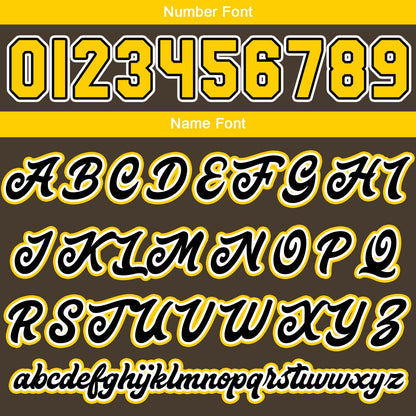 Custom Brown Yellow Varsity Jackets for Men Women Youth Personalized Letterman Jackets