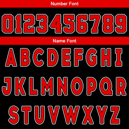 Custom Black Red Reversible Basketball Suit for Adults and Kids Personalized Jersey
