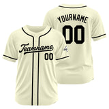 Custom Baseball Jersey Stitched Design Personalized Hip Hop Baseball Shirts Cream-Black
