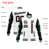 Custom Varsity Jacket Letterman jacket for Men, Women and Youth White Green Brown