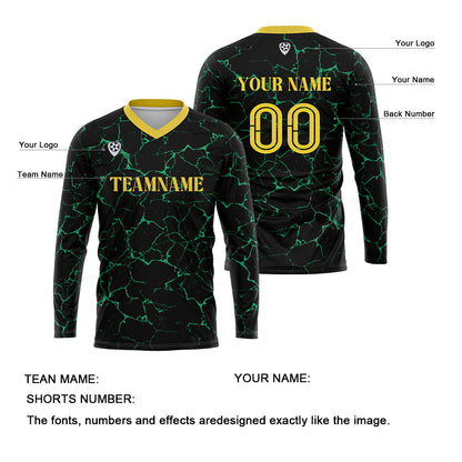 Custom Black Lemon Yellow Basketball Soccer Football Shooting Long T-Shirt for Adults and Kids