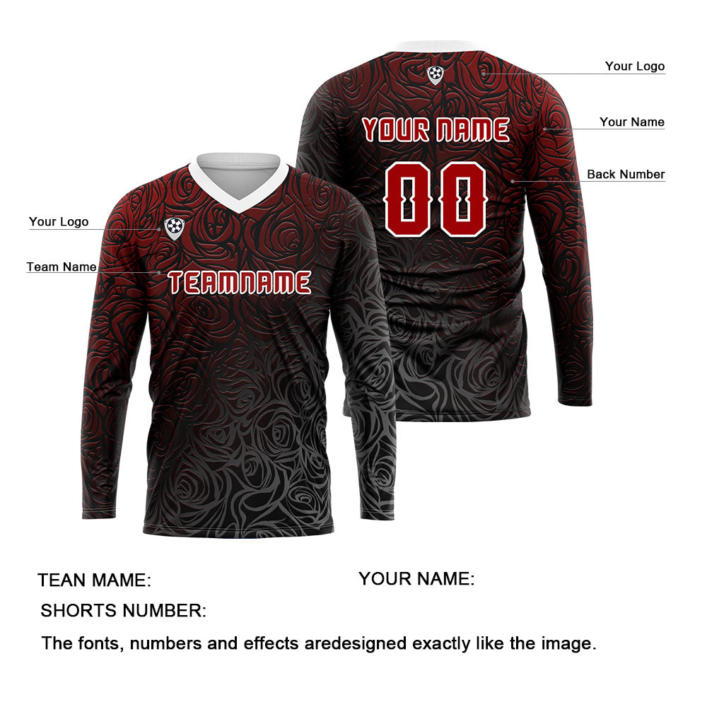 Custom Red Basketball Soccer Football Shooting Long T-Shirt for Adults and Kids