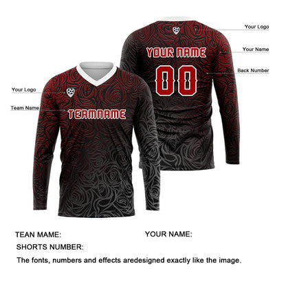 Custom Red Basketball Soccer Football Shooting Long T-Shirt for Adults and Kids