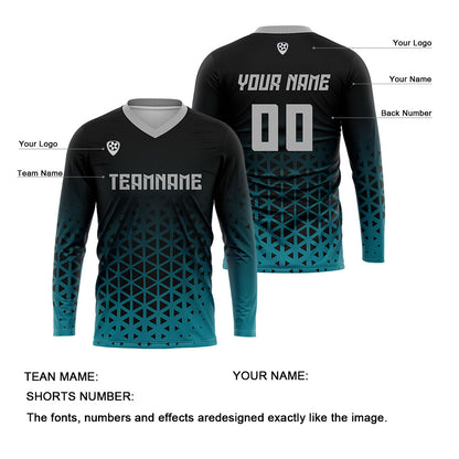 Custom Blue Gray Basketball Soccer Football Shooting Long T-Shirt for Adults and Kids