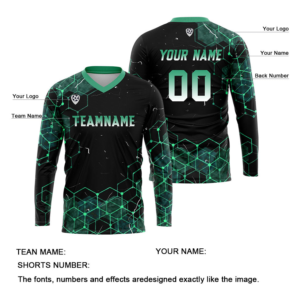 Custom Blue Green Basketball Soccer Football Shooting Long T-Shirt for Adults and Kids