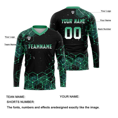 Custom Blue Green Basketball Soccer Football Shooting Long T-Shirt for Adults and Kids