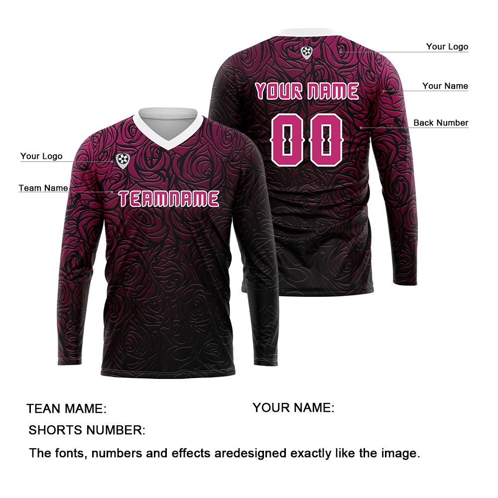Custom Rose Basketball Soccer Football Shooting Long T-Shirt for Adults and Kids
