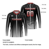 Custom Black Red Basketball Soccer Football Shooting Long T-Shirt for Adults and Kids