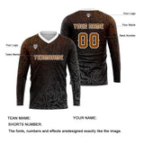 Custom Brown Basketball Soccer Football Shooting Long T-Shirt for Adults and Kids