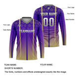 Custom Purple Gray Basketball Soccer Football Shooting Long T-Shirt for Adults and Kids