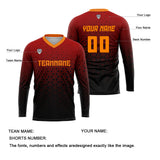 Custom Red Orange Basketball Soccer Football Shooting Long T-Shirt for Adults and Kids