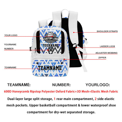 Custom Sky Blue Basketball Soccer Backpack Personalized Player Names - Numbers & Team Logo #150-BP-0914-0019