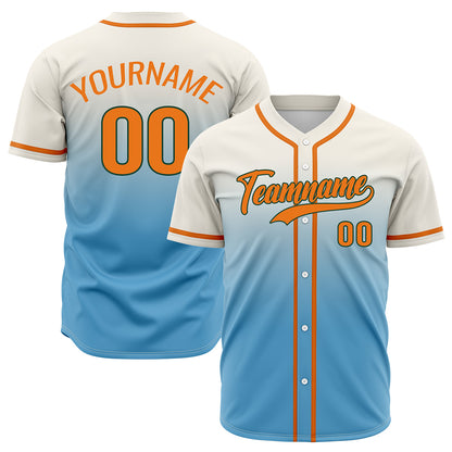 Custom Off White Light Blue Hip Hop Baseball Jersey Stitched Printed - Personalized Name Number Shirts #BB-0919-0071