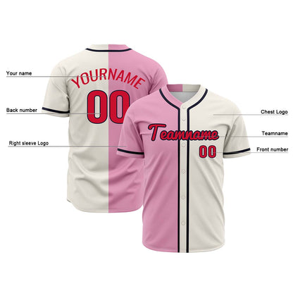 Custom Pink Off White Hip Hop Baseball Jersey Stitched Printed - Personalized Name Number Shirts #BB-0919-0085