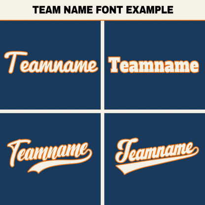 Custom Dark Blue Orange Hip Hop Baseball Jersey Stitched Printed - Personalized Name Number Shirts #BB-0919-0051