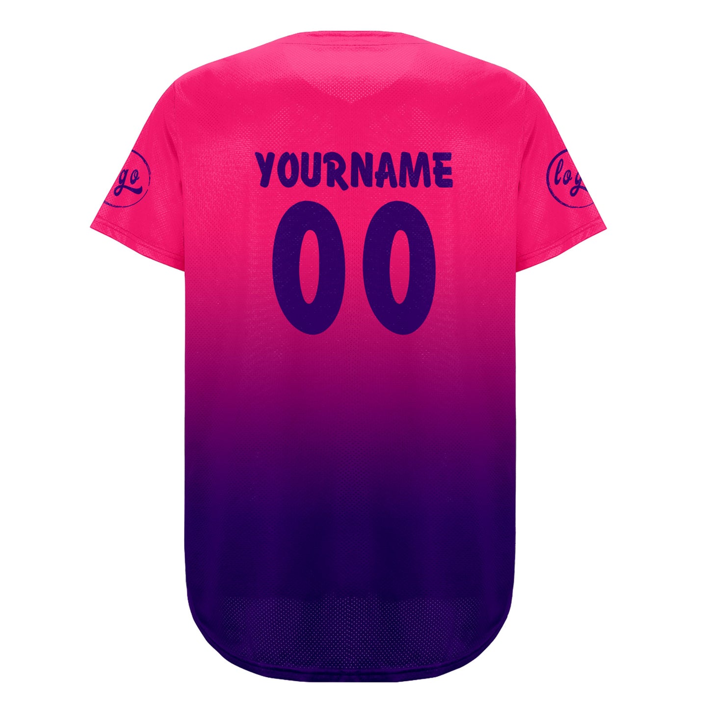 Custom Fuchsia Purple Baseball Jersey Personalized Gradient Team Uniforms Shirt with Name Number
