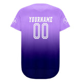 Custom Purple Dark Purple Baseball Jersey Personalized Gradient Team Uniforms Shirt with Name Number