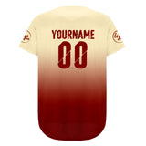 Custom White Red Baseball Jersey Personalized Gradient Team Uniforms Shirt with Name Number