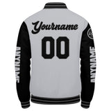 Custom Grey Black Varsity Jackets for Men Women Youth Personalized Letterman Jackets