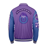 Custom Purple Blue  Letterman Varsity Jacket Personalized Embroidery Printing