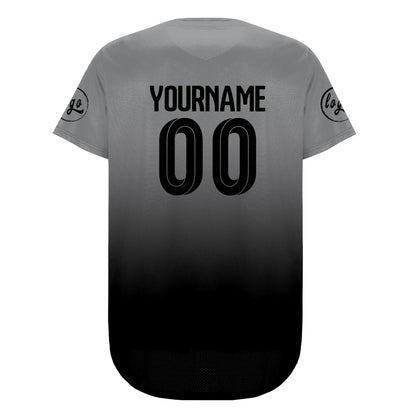 Custom Gray Black Baseball Jersey Personalized Gradient Team Uniforms Shirt with Name Number