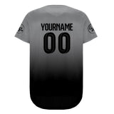 Custom Gray Black Baseball Jersey Personalized Gradient Team Uniforms Shirt with Name Number