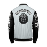 Custom Grey Black Letterman Varsity Jacket Personalized Embroidery Printing