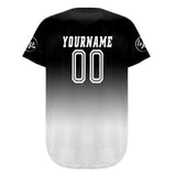 Custom Black White Baseball Jersey Personalized Gradient Team Uniforms Shirt with Name Number