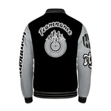 Custom Black Grey Letterman Varsity Jacket Personalized Embroidery Printing