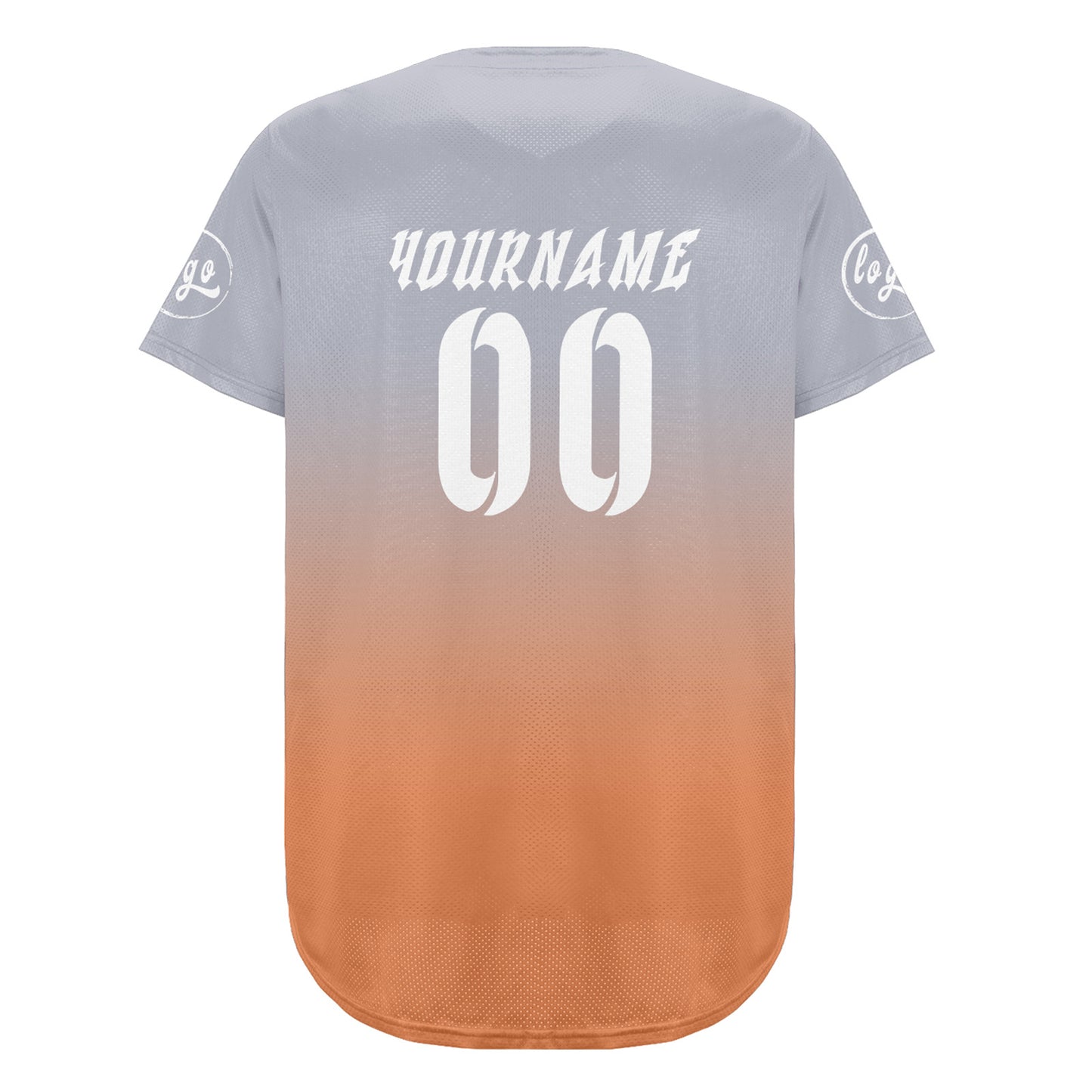 Custom Light Grey Light Orange Baseball Jersey Personalized Gradient Team Uniforms Shirt with Name Number